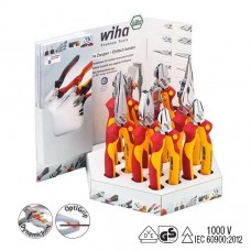 Wiha Professional Electric Pliers Display - Card Display with 10 Pieces - Insulation Up to 1,000 V AC, GS-Mark - 36063